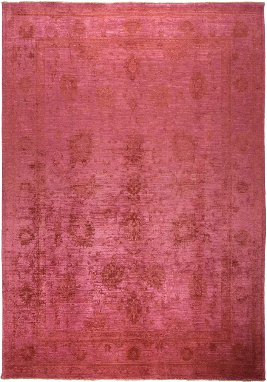 Kendi İçinden Desenli Pembe Overdye Halı