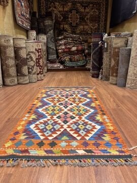 Küçük Boy Renkli Dokuma  Kilim