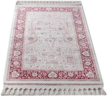 Kenarı Kırmızı Bambu İpek Namazlık