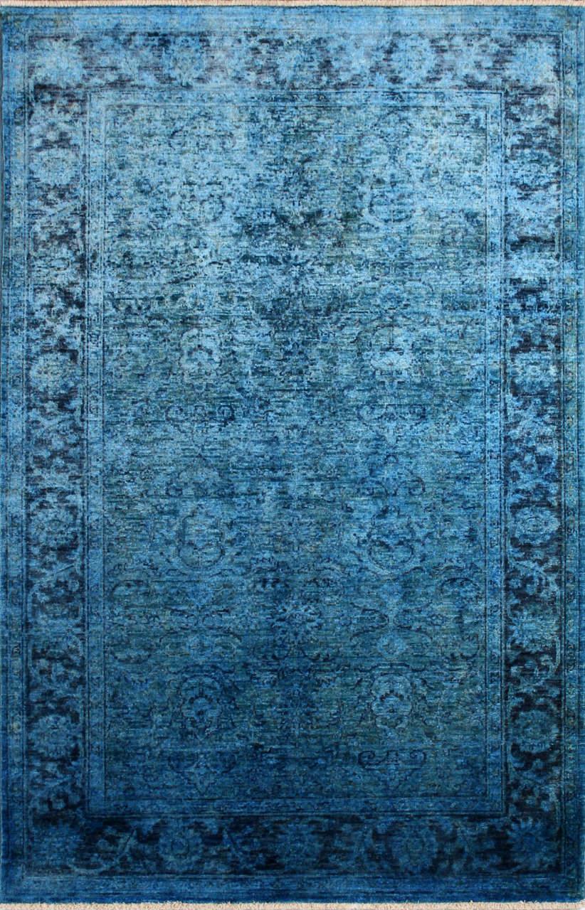 Parlak Mavi Şık Overdye Halı