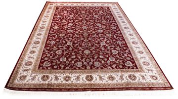 Bordo Zeminli İran Desenli Bambu İpek Halı