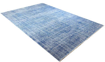 Büyük Boy Desensiz Eskitme Mavi Halı