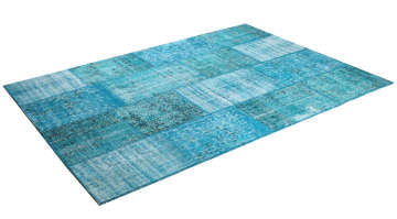 Turkuaz Mavi Patchwork Halı