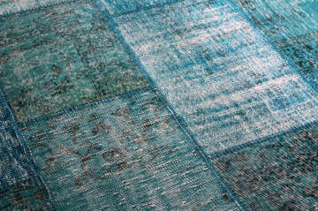 Turkuaz Mavi Patchwork Halı 1.70 x 2.40