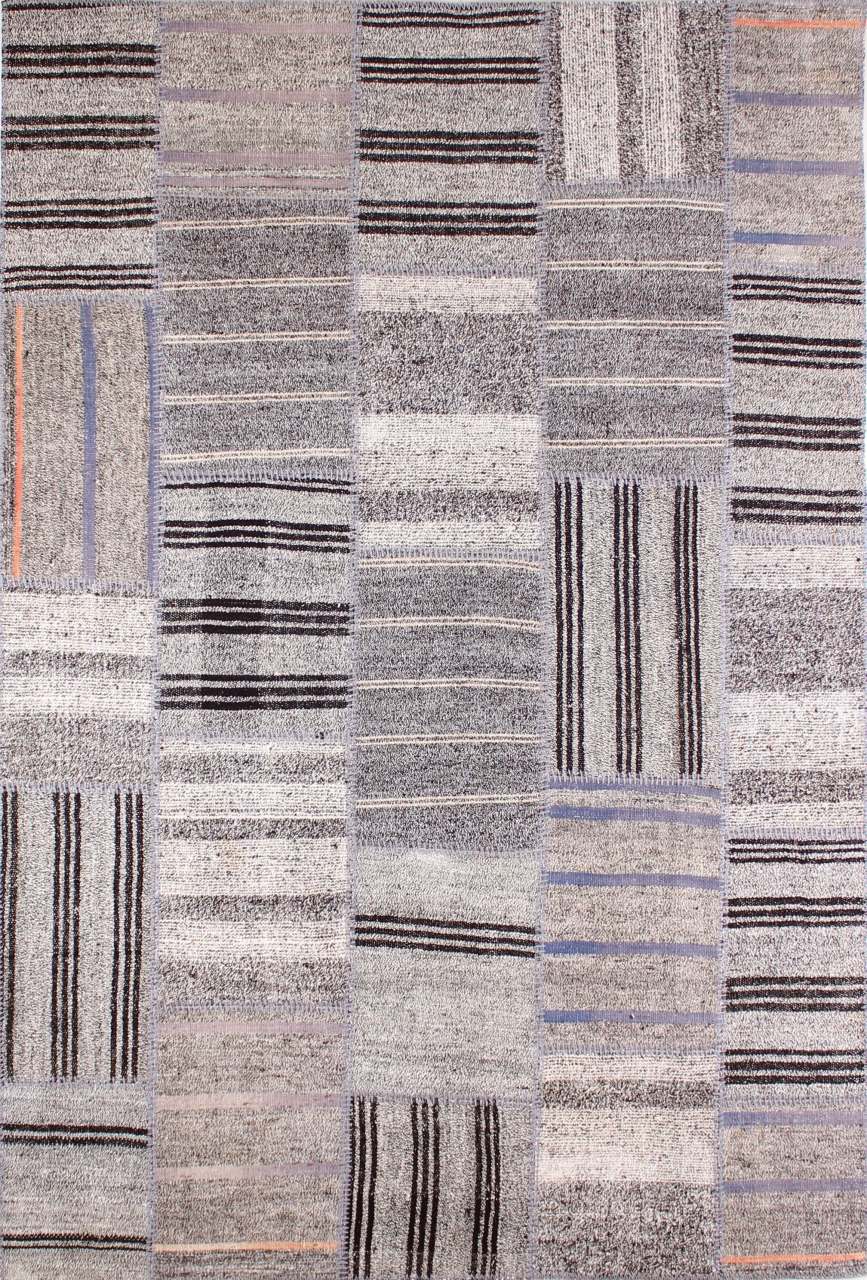 Kilim Parçalı Gri Patchwork