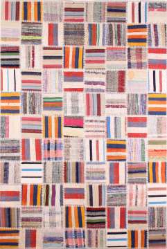 Kilim Parçalı Çok Renkli Patchwork