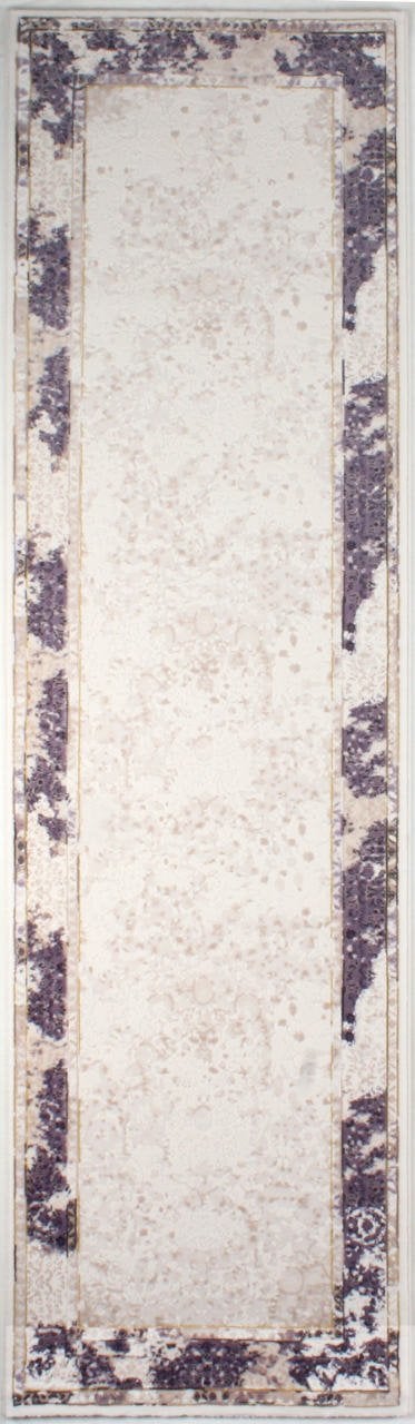 Mor Kenarlı Eskitme Desenli Yolluk