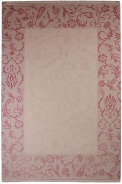 Pembe Serpme Desenli Makine Halısı