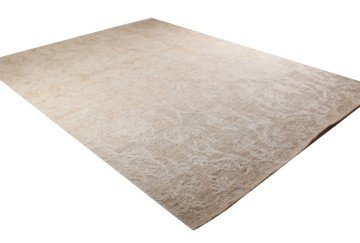 Ton in Ton Bej Renginde İri Desenli Salon Halısı