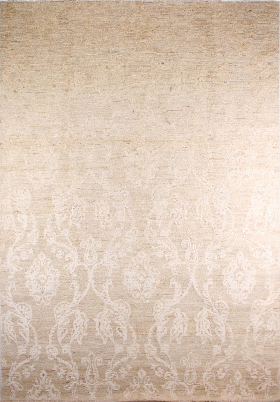 Ton in Ton Bej Renginde İri Desenli Salon Halısı