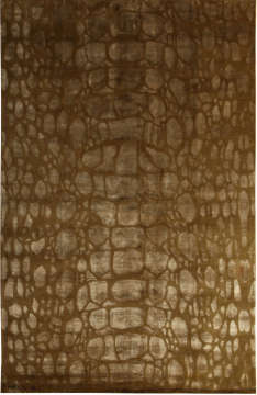 Yeşil Animalistik İpekli Salon Halısı