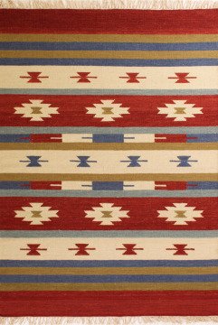 Etnik Desenli Kırmızı Kilim