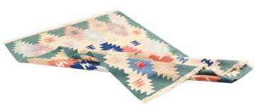 Multicolored Hand-woven Kilim Usak