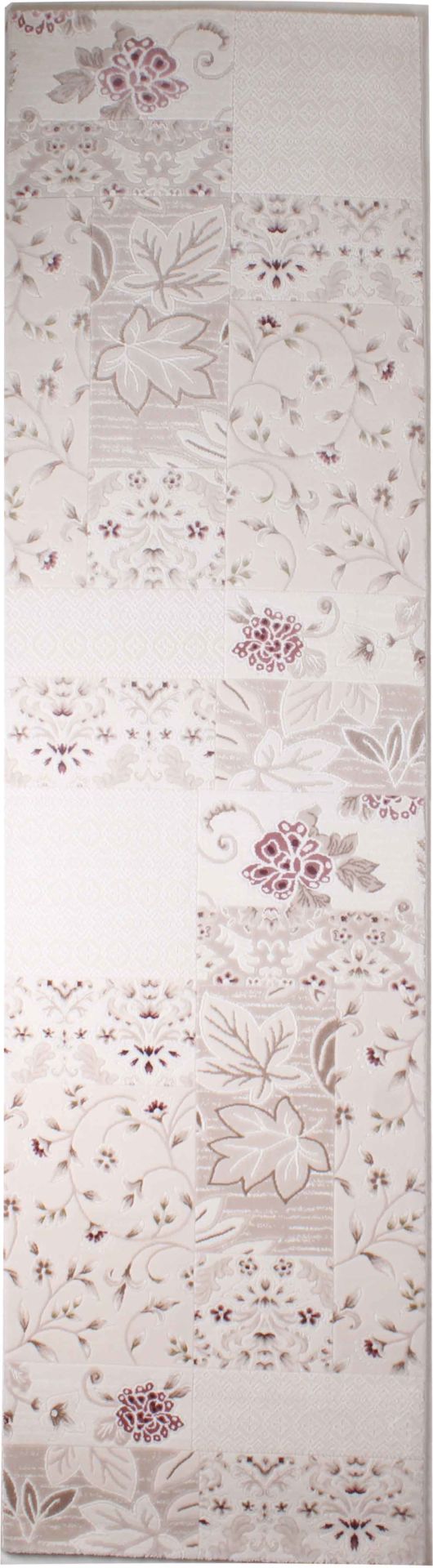 Purple Patchwork Patterned Hallway Carpet