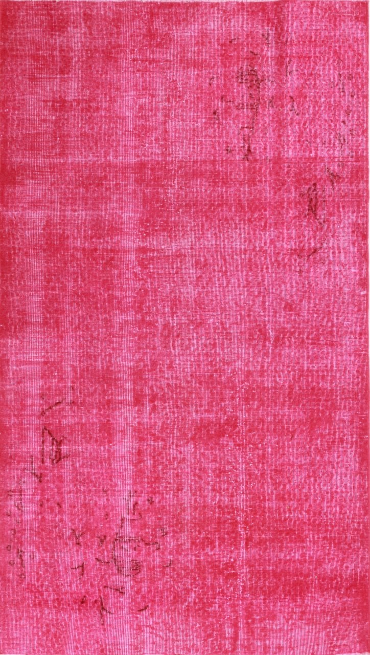 El Dokuması Pembe Vintage Halı