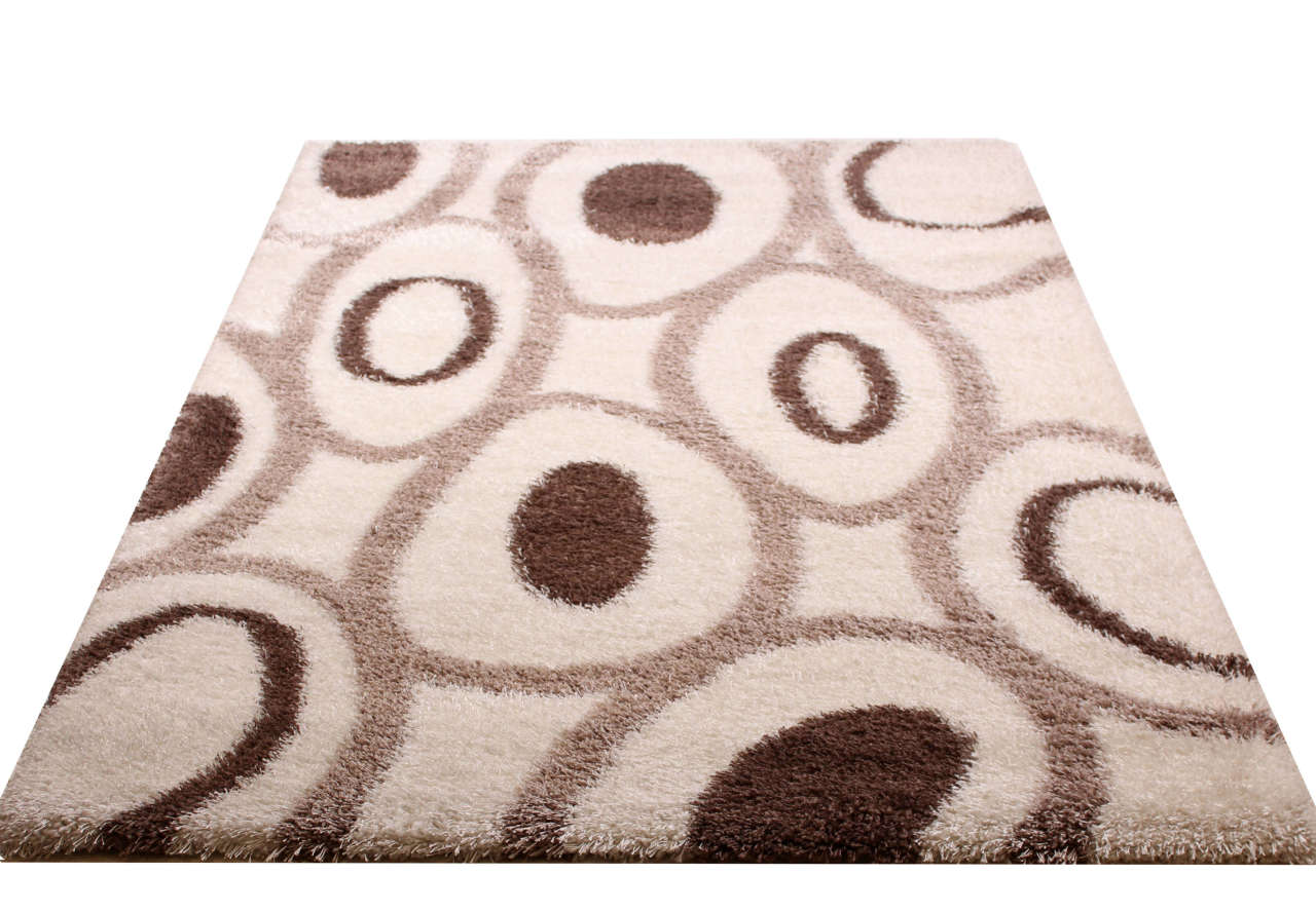 Kahve Bej İpek Shaggy Halı