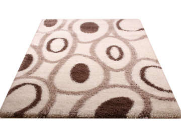 Kahve Bej İpek Shaggy Halı