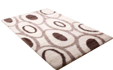 Kahve Bej İpek Shaggy Halı