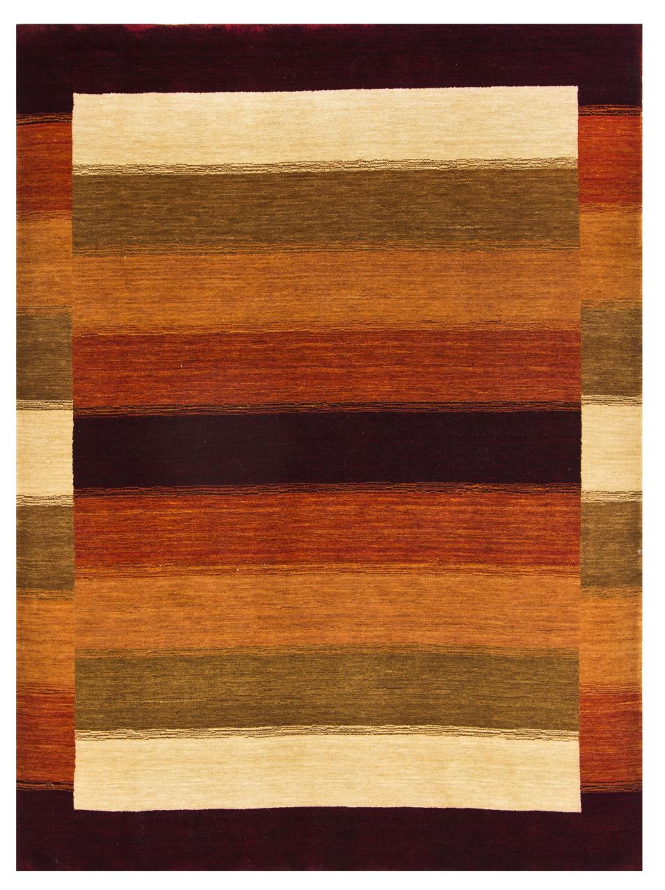 Modern Çizgili Yün El Halısı