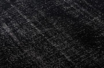 El Dokuması Siyah Vintage Halı