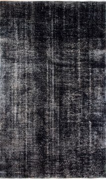 El Dokuması Siyah Vintage Halı