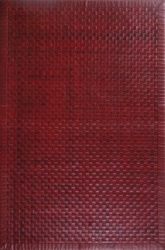 Örgü Tasarımlı Kızıl Orijinal Deri Halı