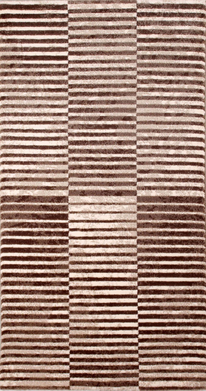 Kahverengi Çizgili Küçük Halı 0.80 x 1.50