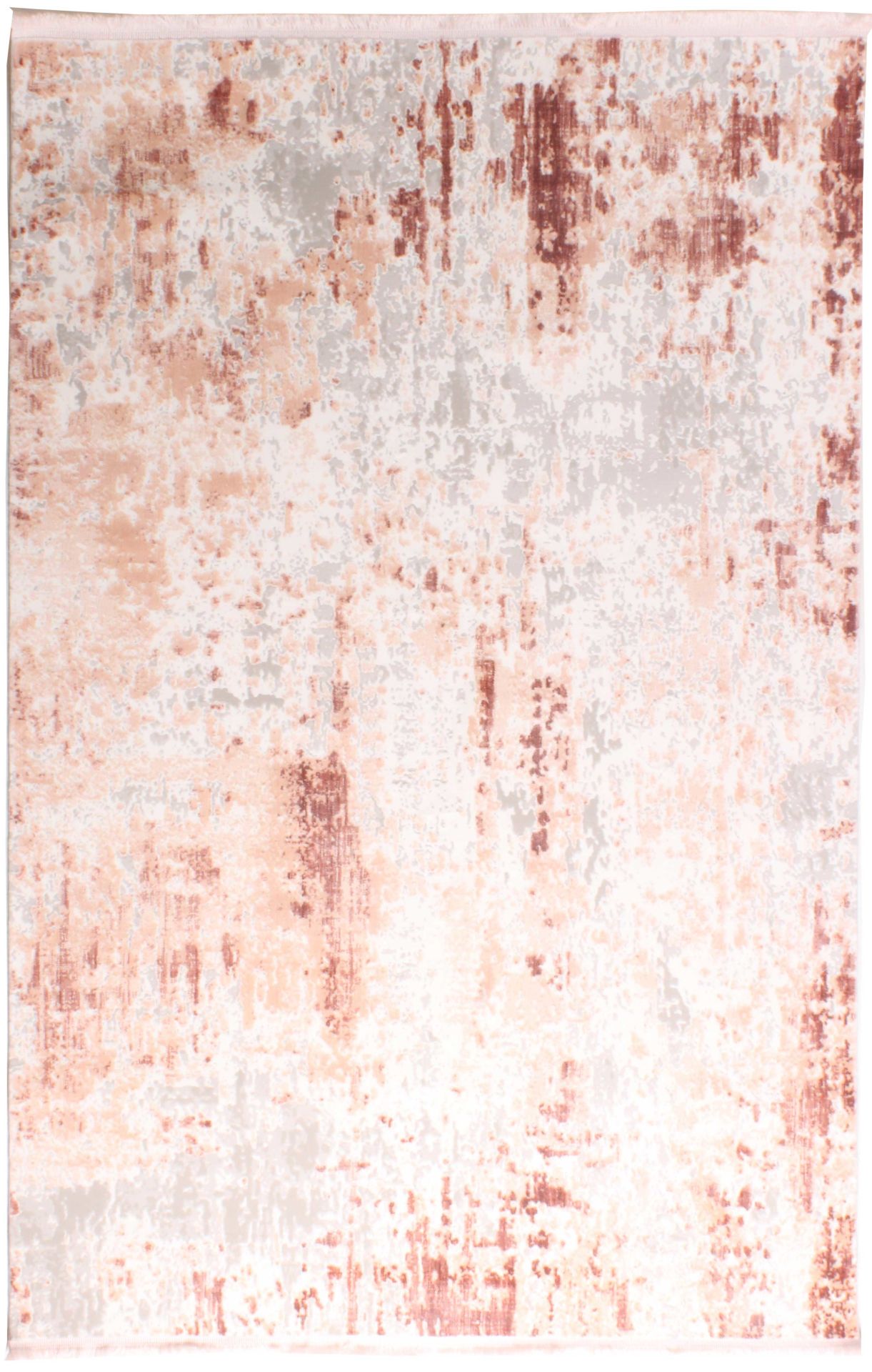 Pembe Detaylı Modern Makine Halısı