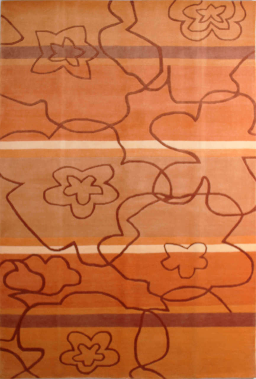 Turuncu Modern El Halısı