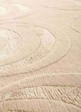 Modern İpek Desenli Beyaz Halı