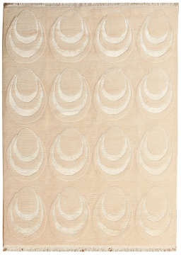 Modern İpek Desenli Beyaz Halı