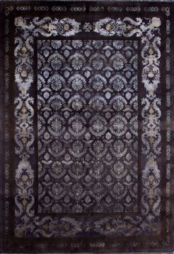 İpek Desenli Antrasit El Halısı