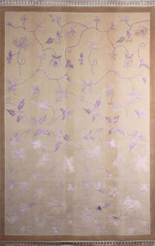 Lila Çiçek Desenli Salon Halısı