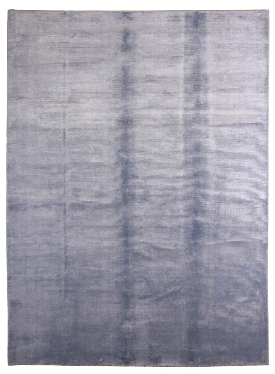 Parlak Açık Mavi Bambu Halı