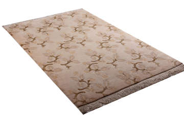 Yaprak Desenli Modern El Halısı