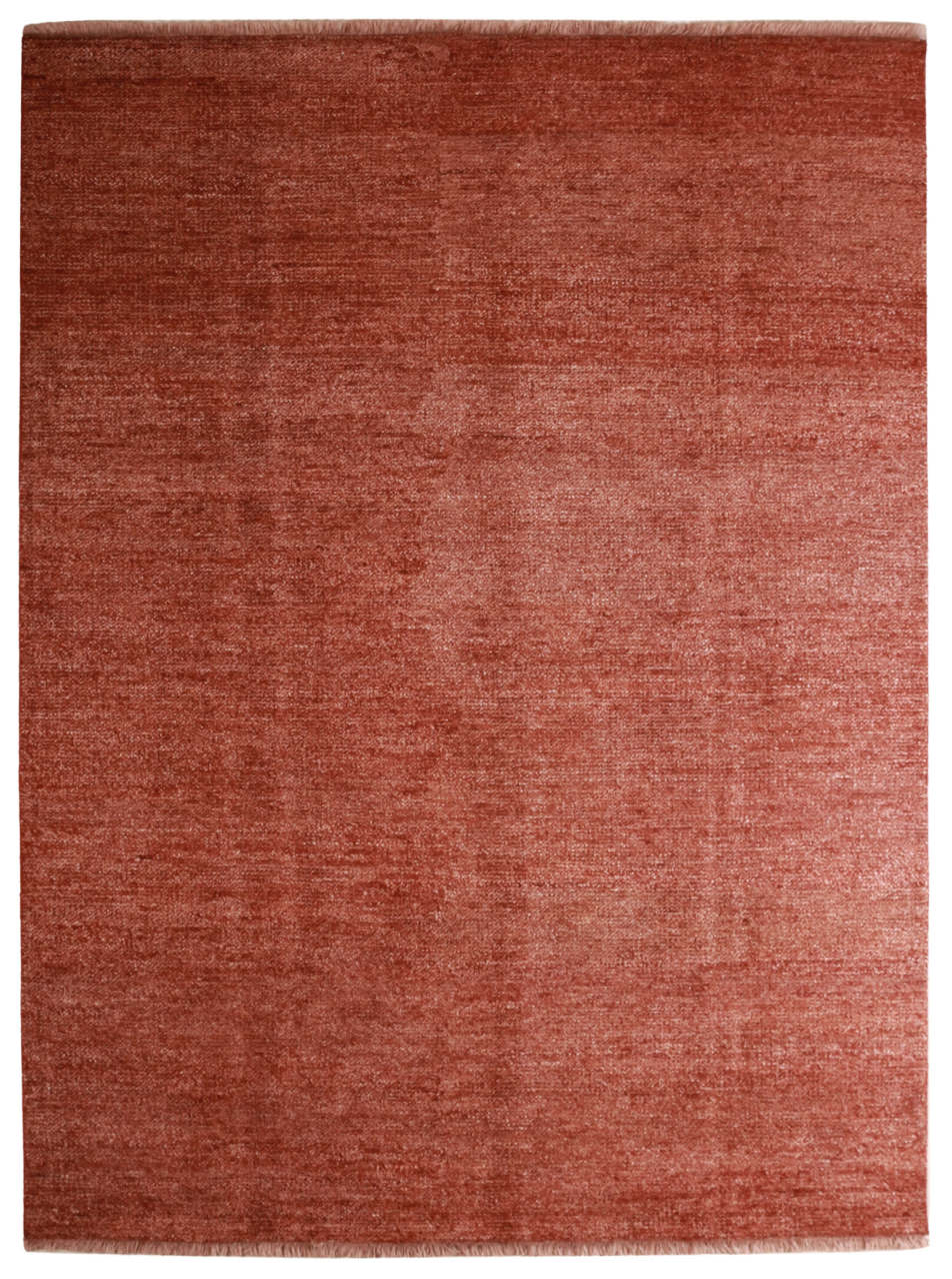 Parlak Kiremit Kırmızı Bambu Halı