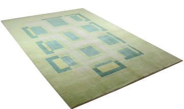 Yeşil Modern El Halısı