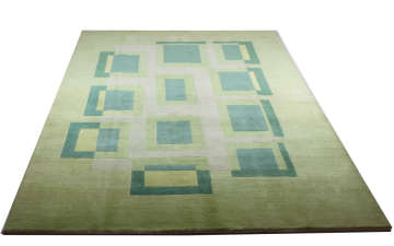 Yeşil Modern El Halısı