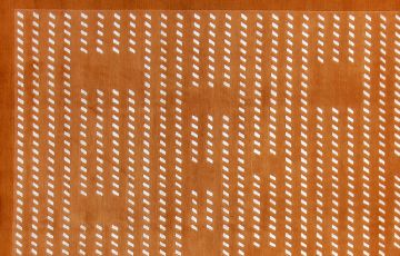 İpekli Desenli Turuncu El Halısı