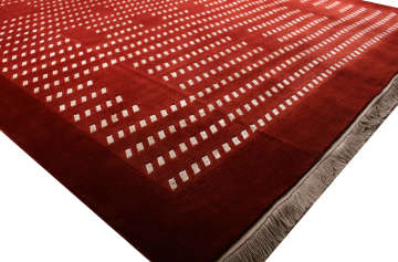 Kırmızı Modern İpekli El Halısı