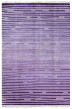 Mor Kabartmalı Yün Halı