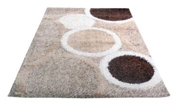 Yuvarkaj Desenli Shaggy Halı