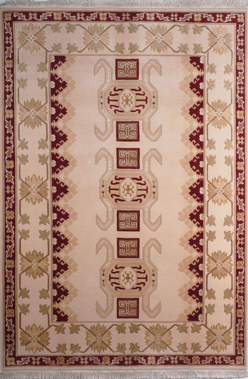 Kazak Desenli İpekli El Halisi