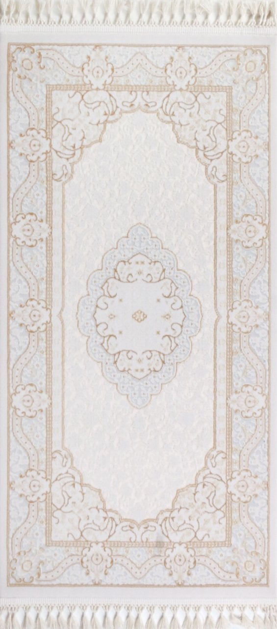 Krem Mavi Yatak Odası Halısı