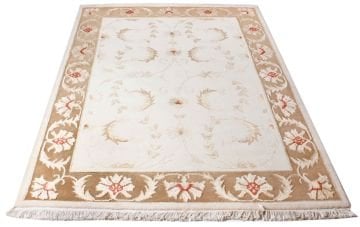 Handmade Carpet with Brown Border and Edge Border
