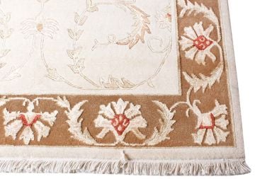 Handmade Carpet with Brown Border and Edge Border