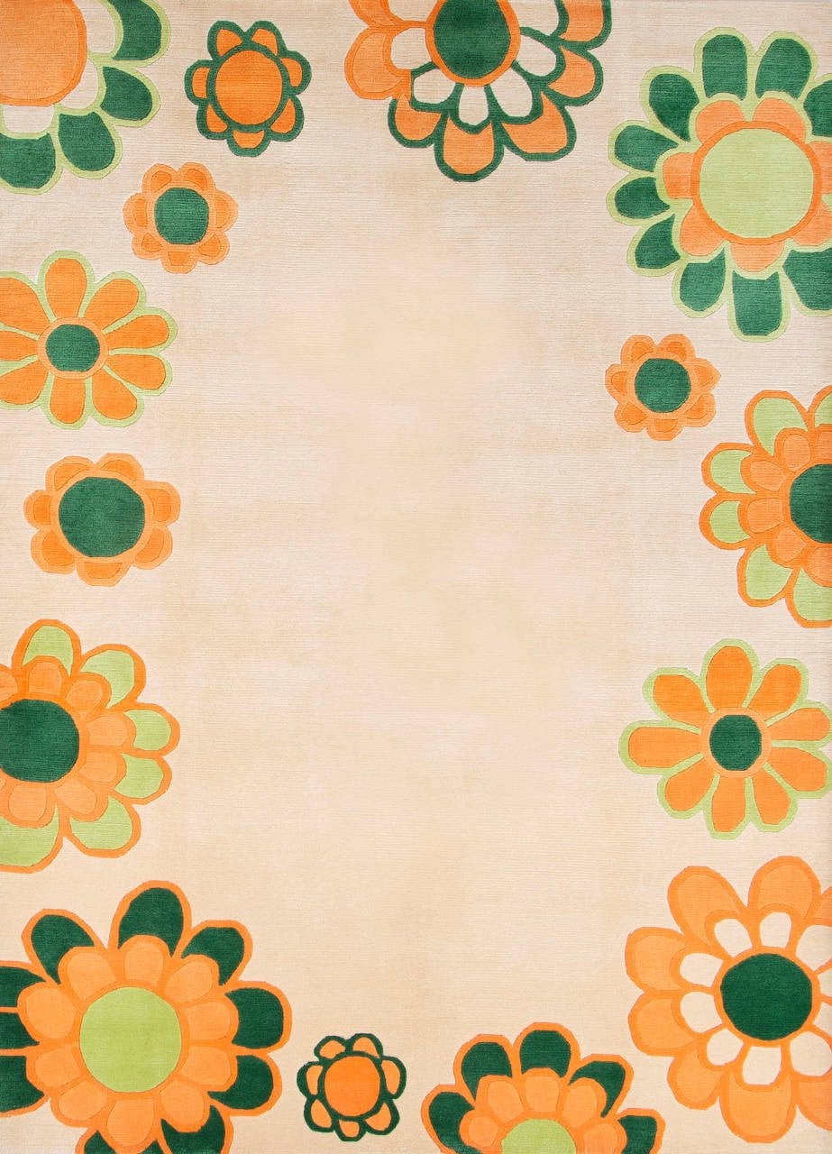 Kaşmir Yün Çiçekli Halı