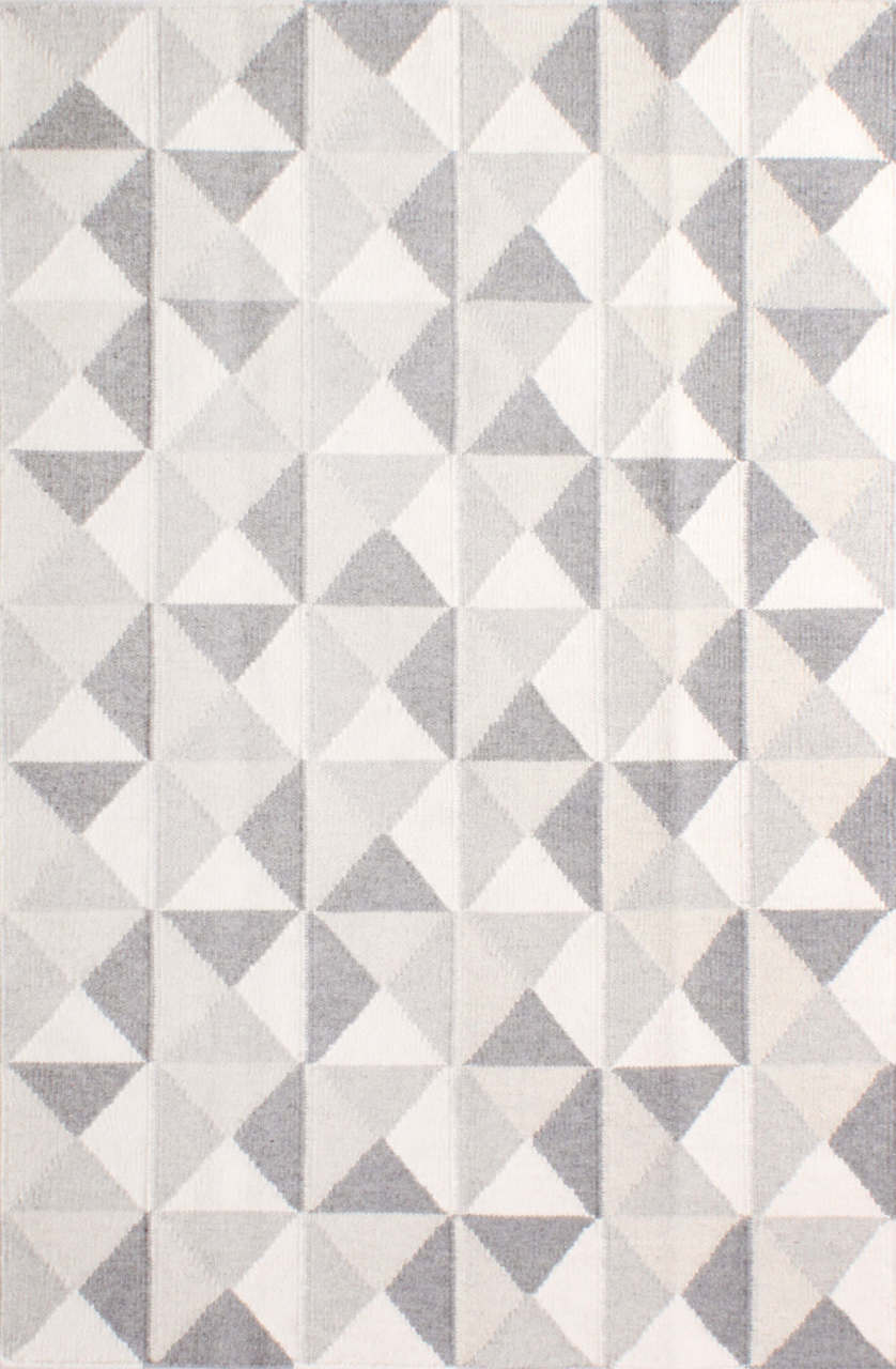 Gri Beyaz Modern Kilim