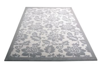Gri Çiçekli Makine Halısı