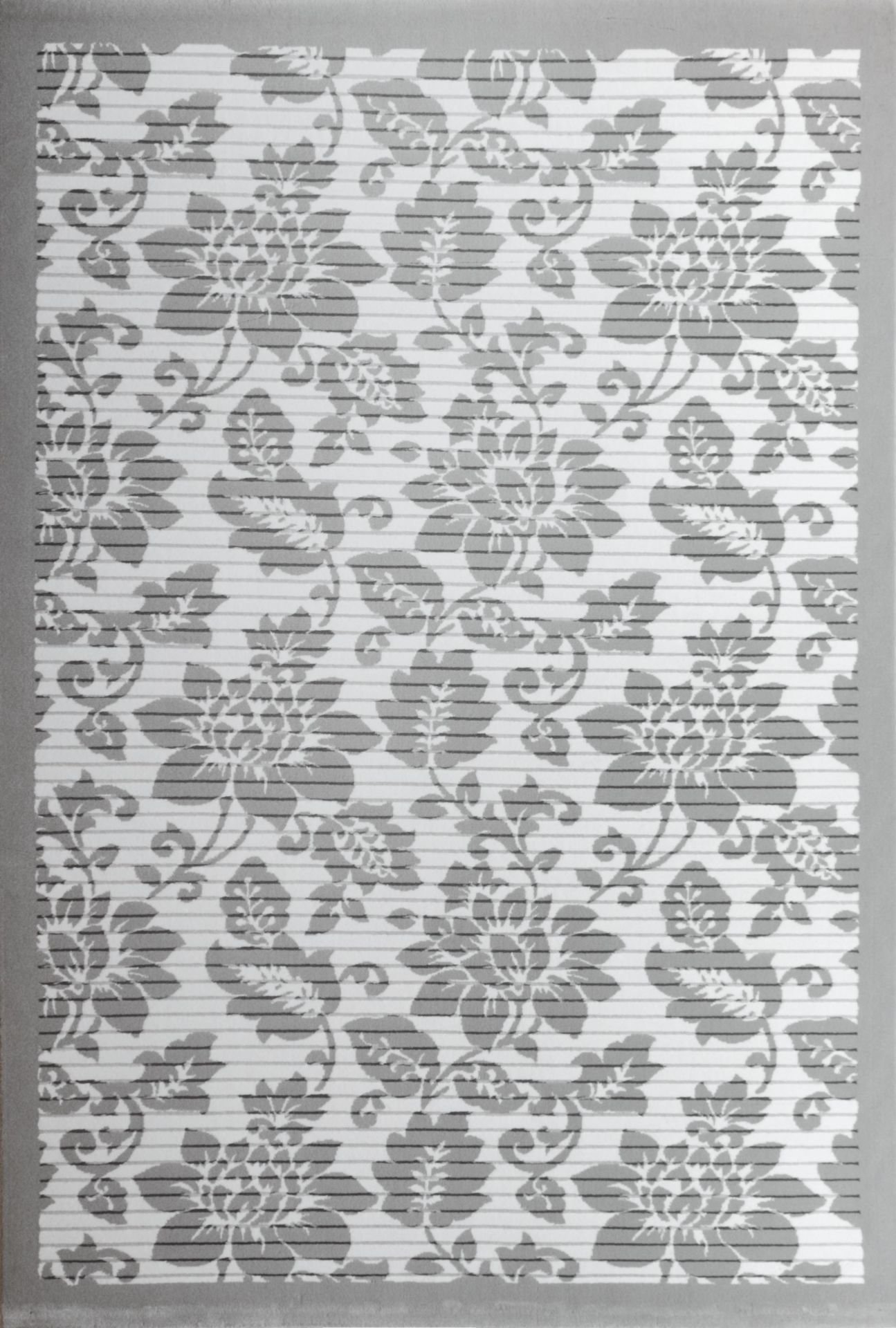 Gri Çiçekli Makine Halısı